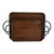 Vintage Handmade Wood Serving Trays With Hand-Forged Metal Frames – Set of 2 For Sale