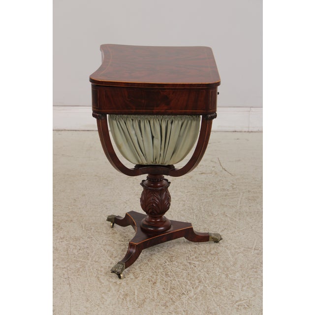 Antique English 19th Century Mahogany Sewing Work Table For Sale - Image 4 of 18