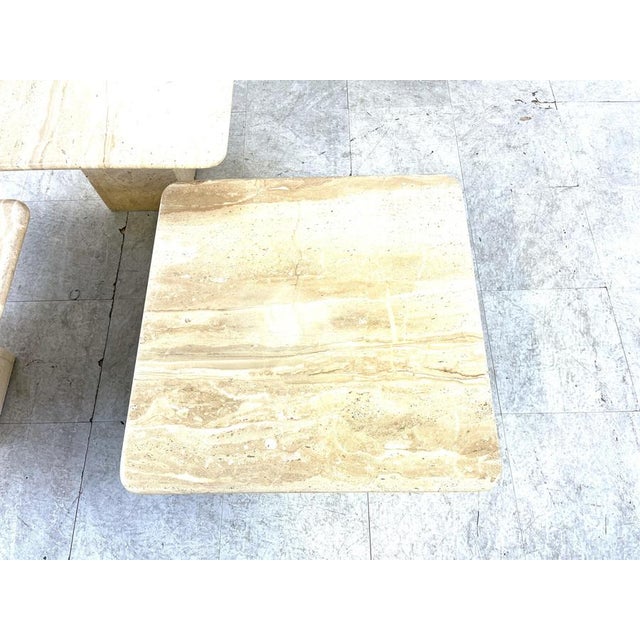 Vintage Travertine Nesting or Side Tables, 1970s, Set of 3 For Sale - Image 11 of 12