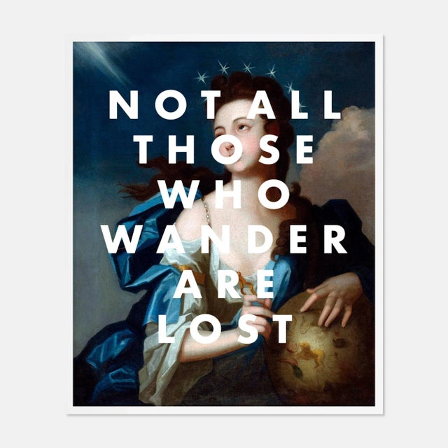 Contemporary Not All Those Who Wander Are Lost by Lara Fowler in White Framed Paper, Small Art Print For Sale - Image 3 of 3