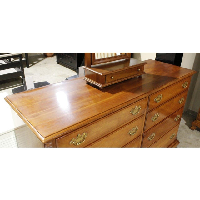 Late 20th Century Late 20th Century Leopold Stickley Colonial Style Dresser W/Mirror - Cherry For Sale - Image 5 of 8