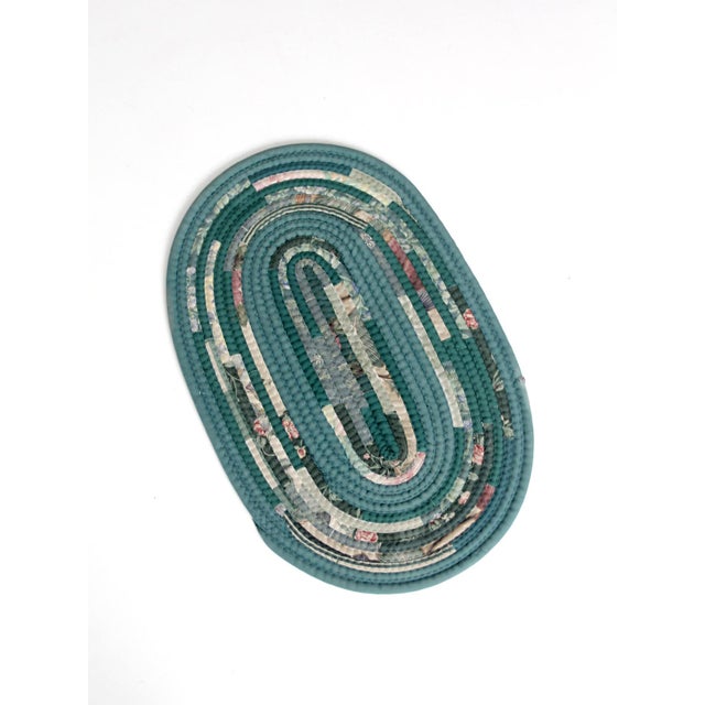 Mid 20th Century Vintage Handmade Braided Rag Rug For Sale - Image 5 of 11