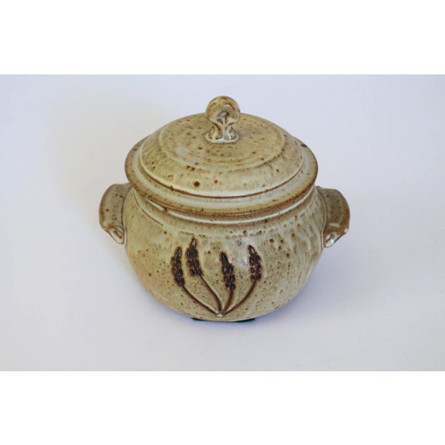 Mid 20th Century Vintage Lidded Pottery Colander For Sale - Image 5 of 7