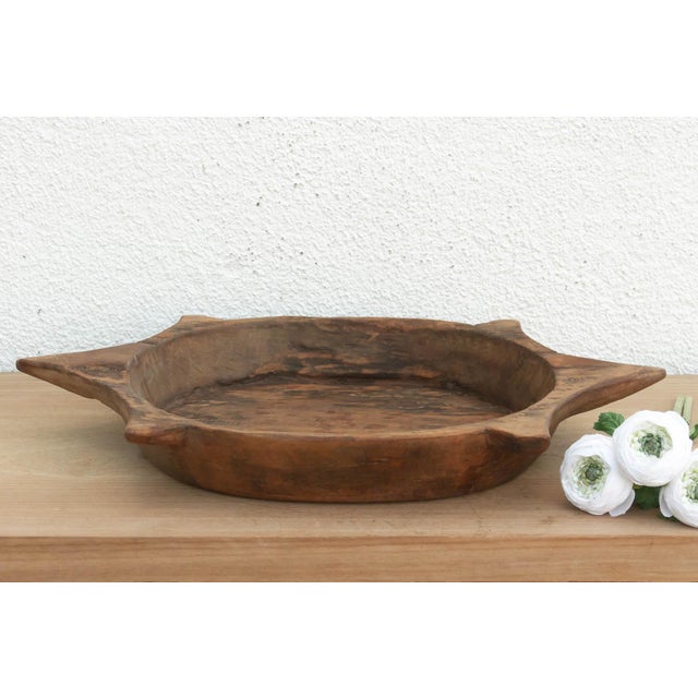 Traditional Large Vintage "Turtle" Dough Bowl For Sale - Image 3 of 7