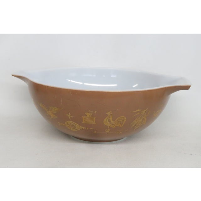 Pyrex Mid 20th Century Pyrex Model No 444 Early American 4 Quart Cinderella Mixing Bowl Glass For Sale - Image 4 of 18