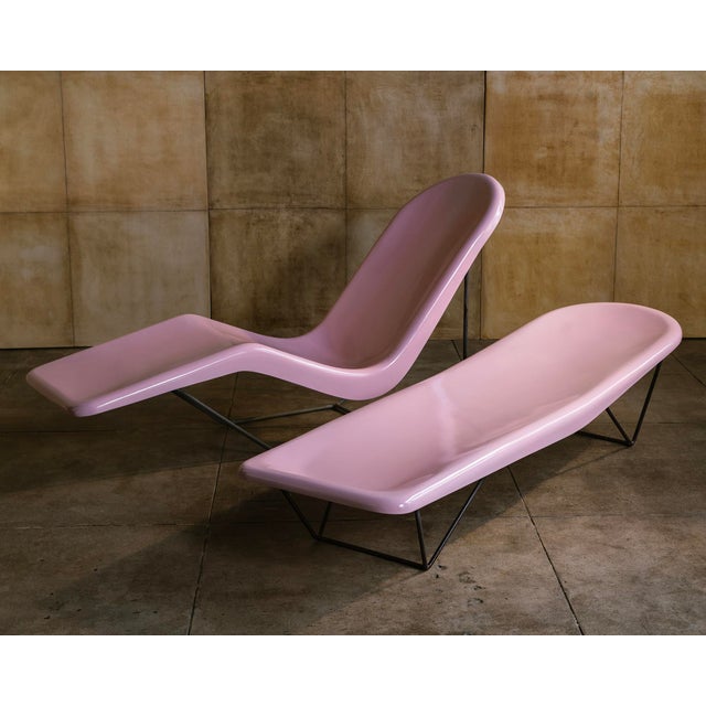 1960s Fibrella Lounge Chair by Le Barron, Powder Pink, Attributed For Sale In Los Angeles - Image 6 of 7