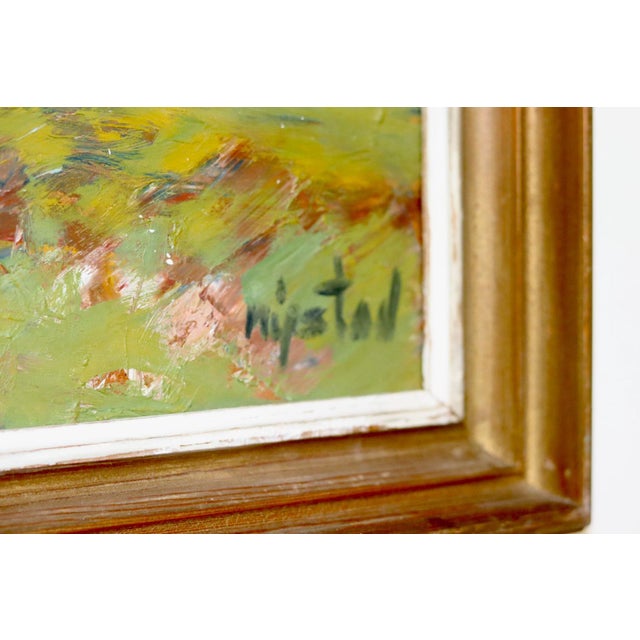 Mid-Century Modern Nystad, Realistic Landscape, 1950s, Oil on Board, Framed For Sale - Image 3 of 11