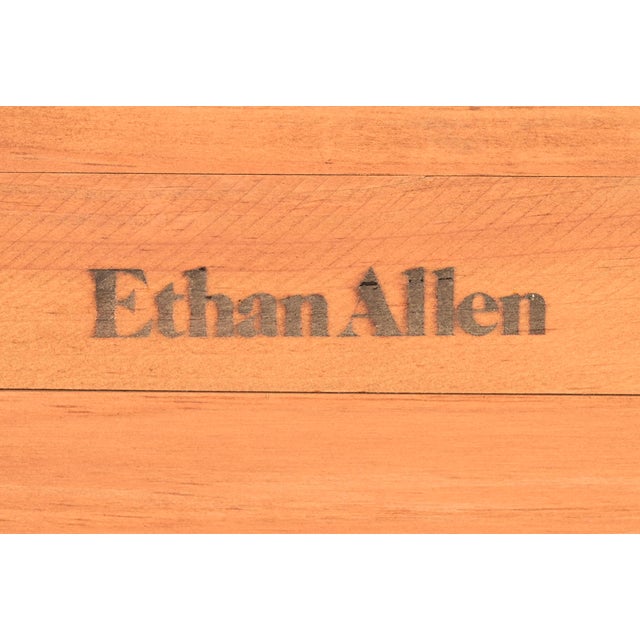 Ethan Allen American Colonial Solid Pine Framed Wall Mirror For Sale - Image 11 of 12