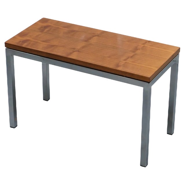 Small Teak and Chrome Coffee Table For Sale
