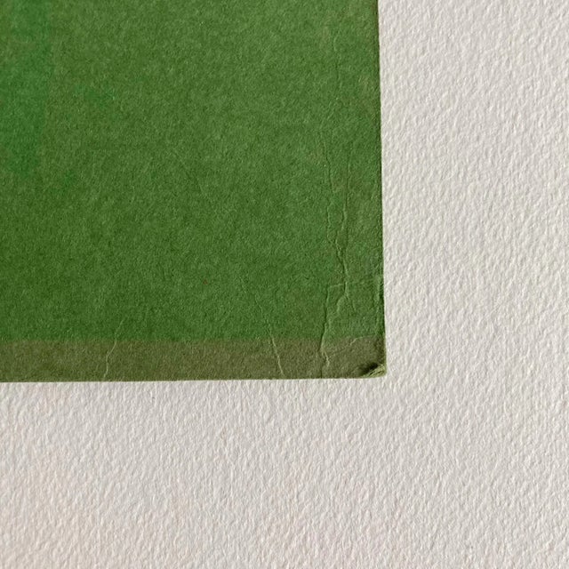 1950s Original Modern Portrait Pastel Drawing of a Woman on Green Paper For Sale - Image 4 of 11