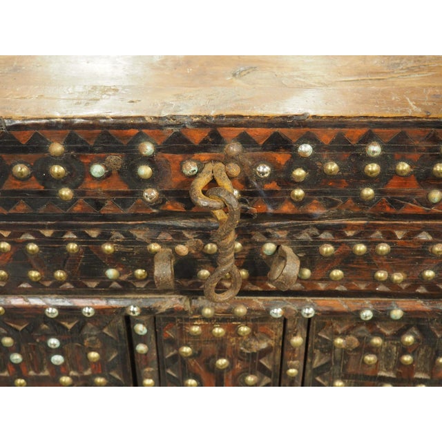 Late 19th Century Antique North African Iron Studded Cedar Chest or Console Table, Circa 1880s For Sale - Image 5 of 18