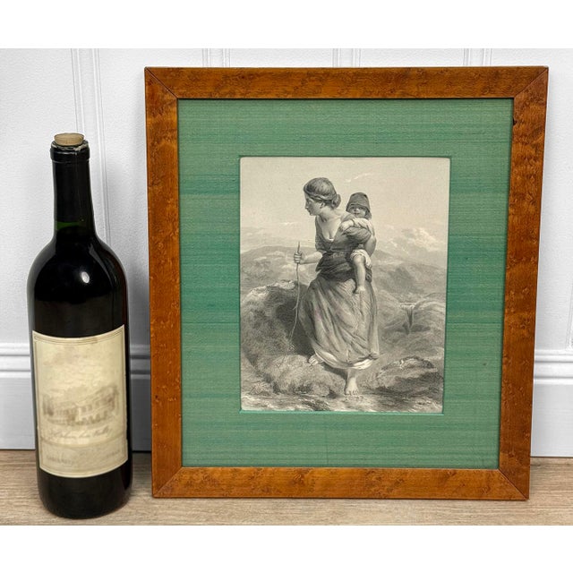 Folk Art Antique Outsider "The Mountaineer" Mother & Child Engraving Art by Paul Falconer Poole For Sale - Image 3 of 11