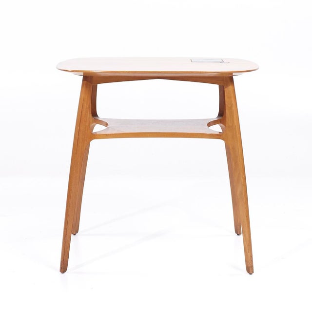 Edward Wormley for Dunbar 5628t Mid Century Walnut and Tiffany Tile Side Tables - Pair For Sale - Image 9 of 12