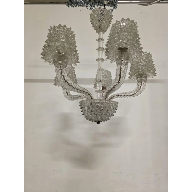 Five-Light Chandelier in Rostral Glass by Barovier & Toso, 1940s For Sale - Image 11 of 18