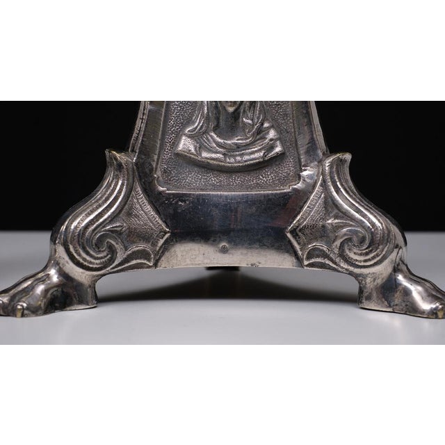 Antique Silver-Plated Church Candleholders, France, 1850s, Set of 2 For Sale - Image 10 of 15