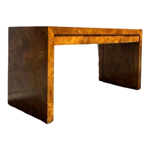 Vintage Mid Century Modern Desk Table by Hekman Furniture Parson Design 3 - Drawer Finished Back