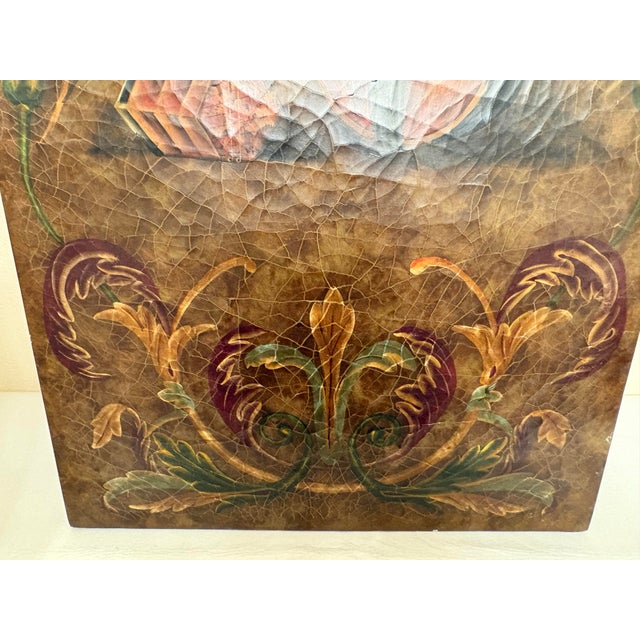 Wood Late 20th Century Themed Crackle Painted Arched Wood Wall Panel - Violin and Huqin For Sale - Image 7 of 10