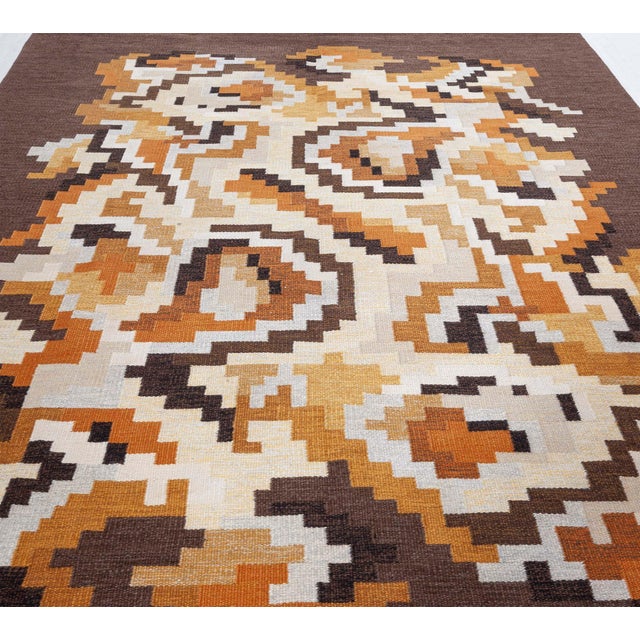 1950s Mid-Century Scandinavian Abstract Flatweave Rug – "Korall" By Erik Lundberg For Sale - Image 5 of 8