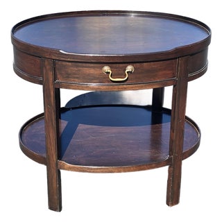 Vintage Baker Furniture Milling Road Chinese Chippendale Oval Side Table For Sale