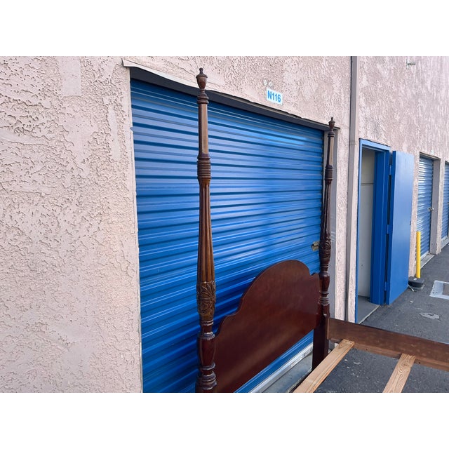 Red Queen Size Basset Poster Bed For Sale - Image 8 of 12