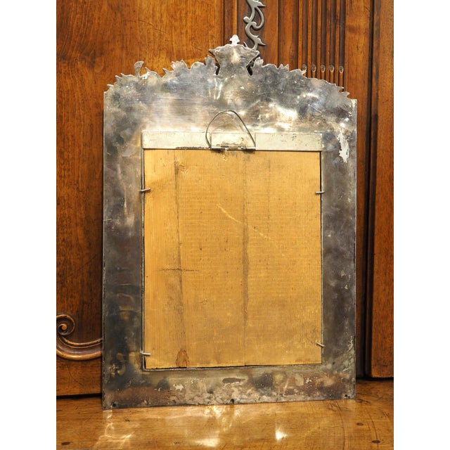 Metal Antique French Silvered Bronze Mirror With the Royal Coat of Arms Crest, C. 1900 For Sale - Image 7 of 13