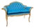 Antique French Regency Gold Gilded Tufted Back Bench Newly Reupholstered For Sale