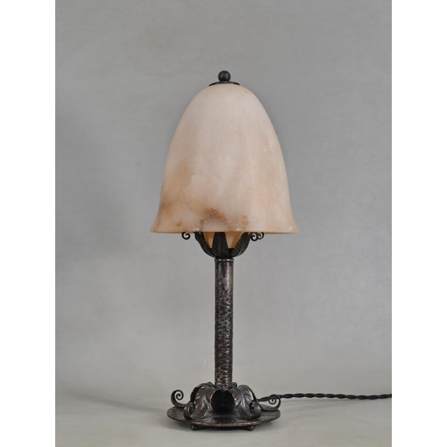1920s French Art Deco Lamp by Edgar Brandt - 1925 Wrought Iron France For Sale - Image 5 of 18
