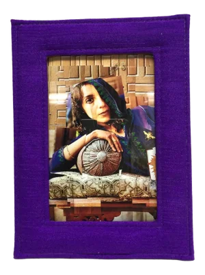 90s Pure Silk Shantung 4 X 6 Purple Photo Frame