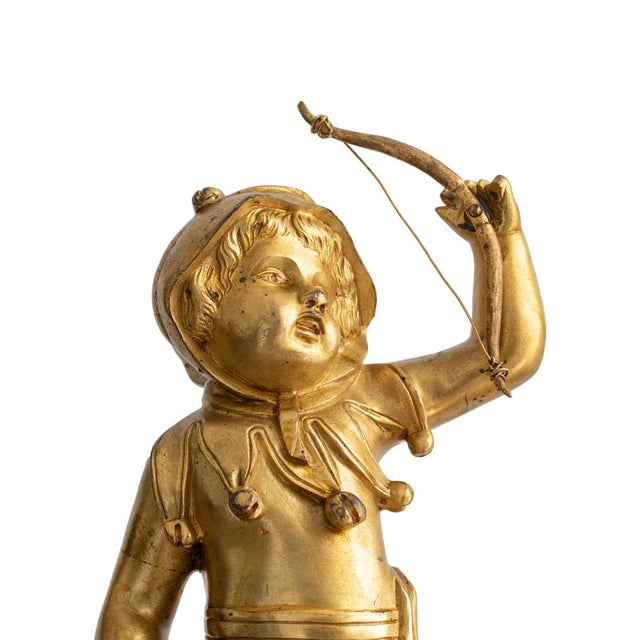 French Bronze Dore Mantle Table Clock by Leveque Guéret, 19th Century For Sale - Image 3 of 10