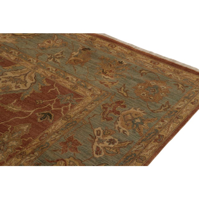 Rug & Kilim Rug & Kilim’s Classic Tabriz Style Rug With Beige & Blue Florals on Rust Red For Sale - Image 4 of 7