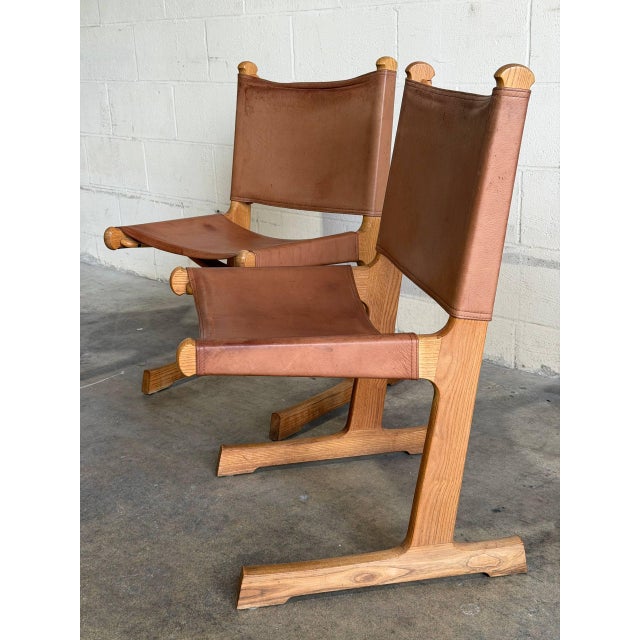 Saddle Brown Leather Dining Chairs Set of 4 Mid-Century Modern 1970s For Sale - Image 10 of 14