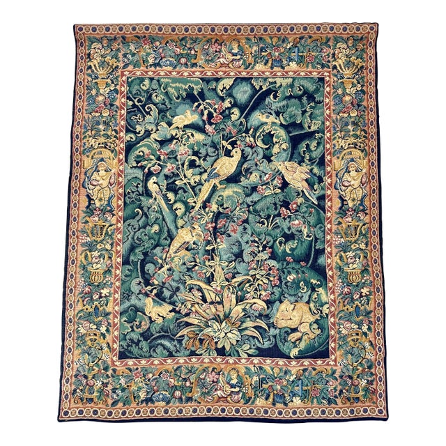 Wall Tapestry by Corona Decor | Peacocks in Forest For Sale