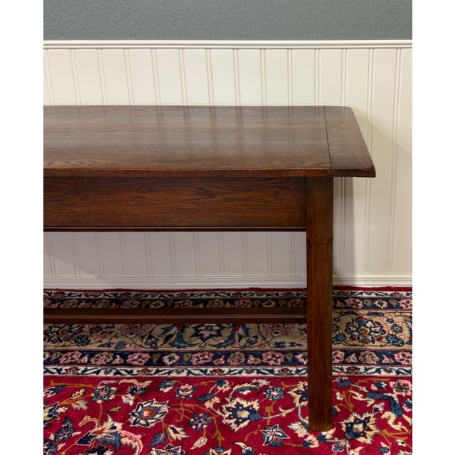 Antique French Country Farm Dining Table Farmhouse Baker's Table Drawer Oak For Sale - Image 10 of 18