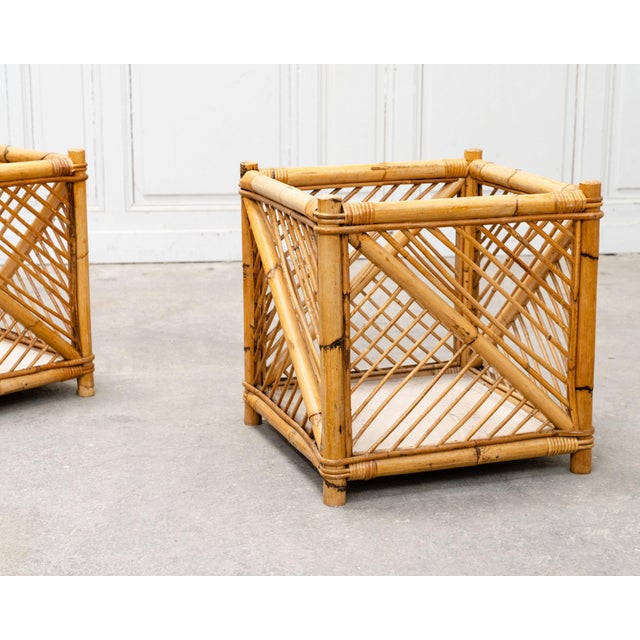 Pair of Vivai Del Sud rattan planters, made in Italy in the 1970s. We love their beautiful structure and weaving, with...