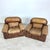 Dimensions: H 32” x W 39.5” x D 34” x SH 18” Pair of Vintage Italian brown leather club chairs from the 1960s. Manifattura...
