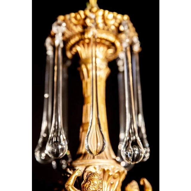 Italian Brass and Multicolored Teardrop Chandelier, 1930s For Sale - Image 6 of 18