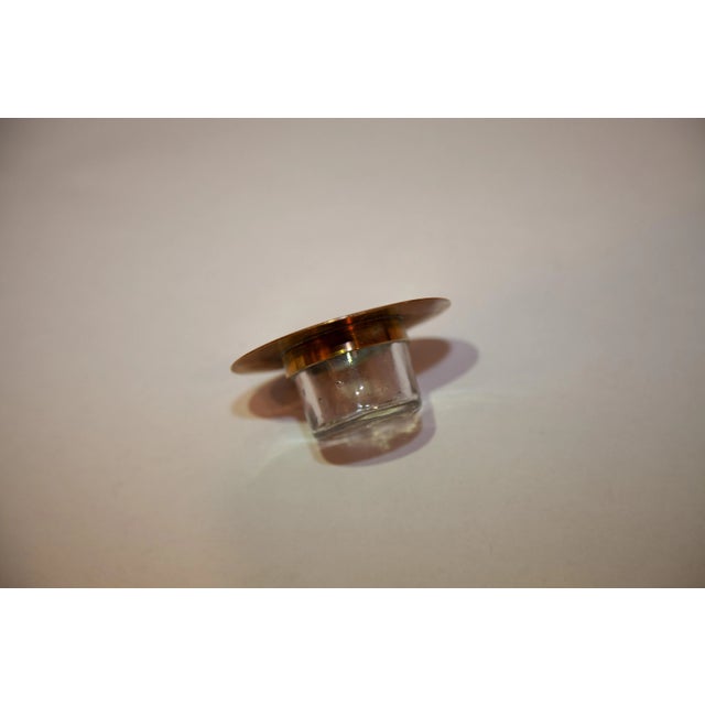 Metal Early 1900s Arts and Crafts Brass Ship's Ink Well For Sale - Image 7 of 11