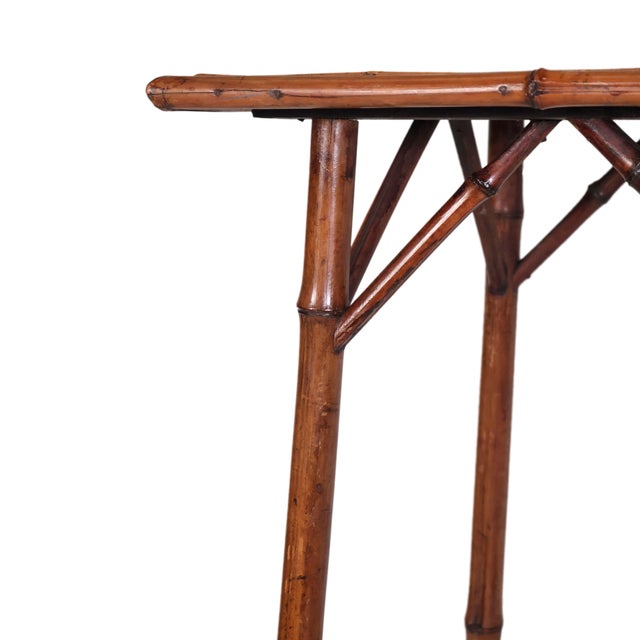 Victorian Bamboo Occasional Table With Lacquered Top, English, Ca. 1880 For Sale - Image 6 of 11