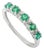 Half Eternity 0.58 CTW Emerald & Diamond Alternating Stackable Band Ring for Women - Size 6 For Sale