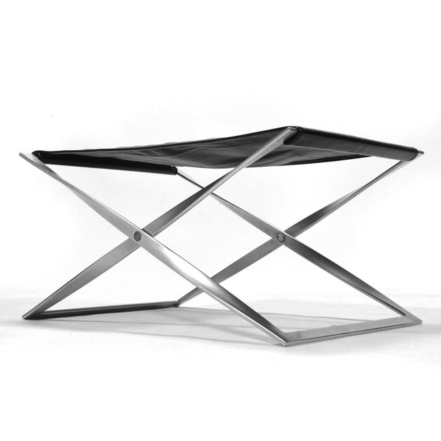 Chrome Poul Kjaerholm PK91 Folding Stool by E. Kold Christensen For Sale - Image 8 of 9