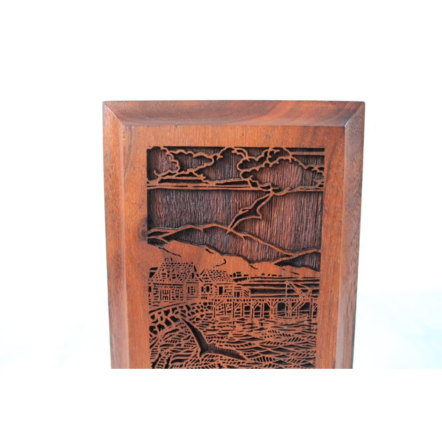 1970s Vintage Lasercraft Walnut Wood Bookend For Sale - Image 5 of 10