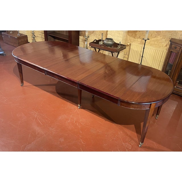 Louis XVI Style Extendable Mahogany Dining Table with Frieze, 19th Century For Sale - Image 3 of 15