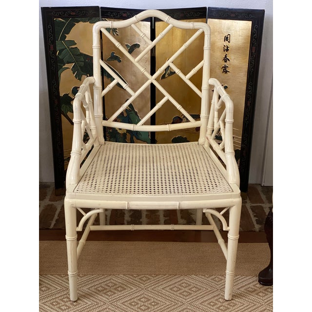 White Faux Bamboo Chippendale Chair Chairish