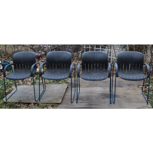 Mid 20th Century 4 Black Mid Century Modern Vintage Thonet