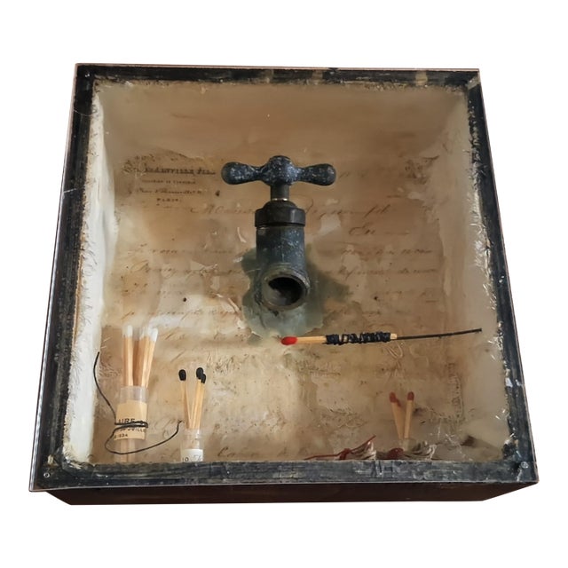 Mixed‑Media Curiosity Box With Faucet & Vials (Sharon Payne Bolton) For Sale