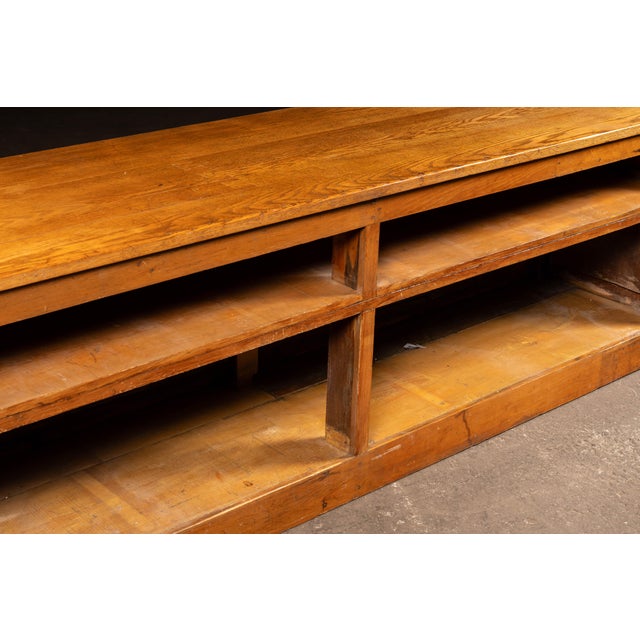 Monumental Antique Oak General Store Mercantile Counter For Sale - Image 10 of 11