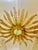 Large Spanish Sunburst Flush Mount in Gilt Metal, 1950 For Sale - Image 4 of 9