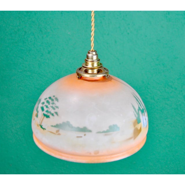 Art Deco Painted Ceiling Lamp, 1920s For Sale - Image 3 of 10