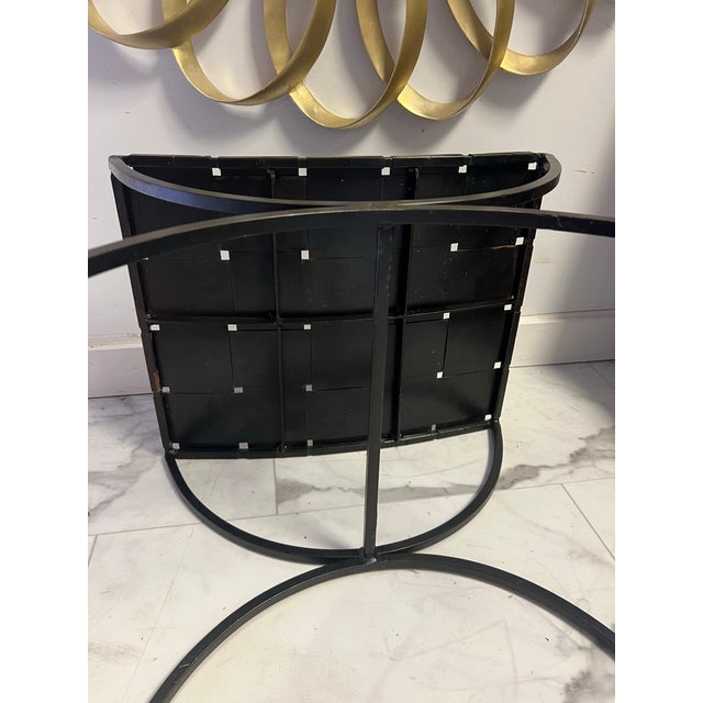 Metal Vintage Wrought Iron Curule Style Stool For Sale - Image 7 of 8