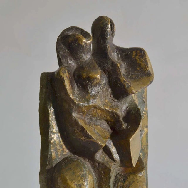 Dutch Cubist Bronze Sculpture of Man and Women Standing, 1960s For Sale - Image 3 of 6
